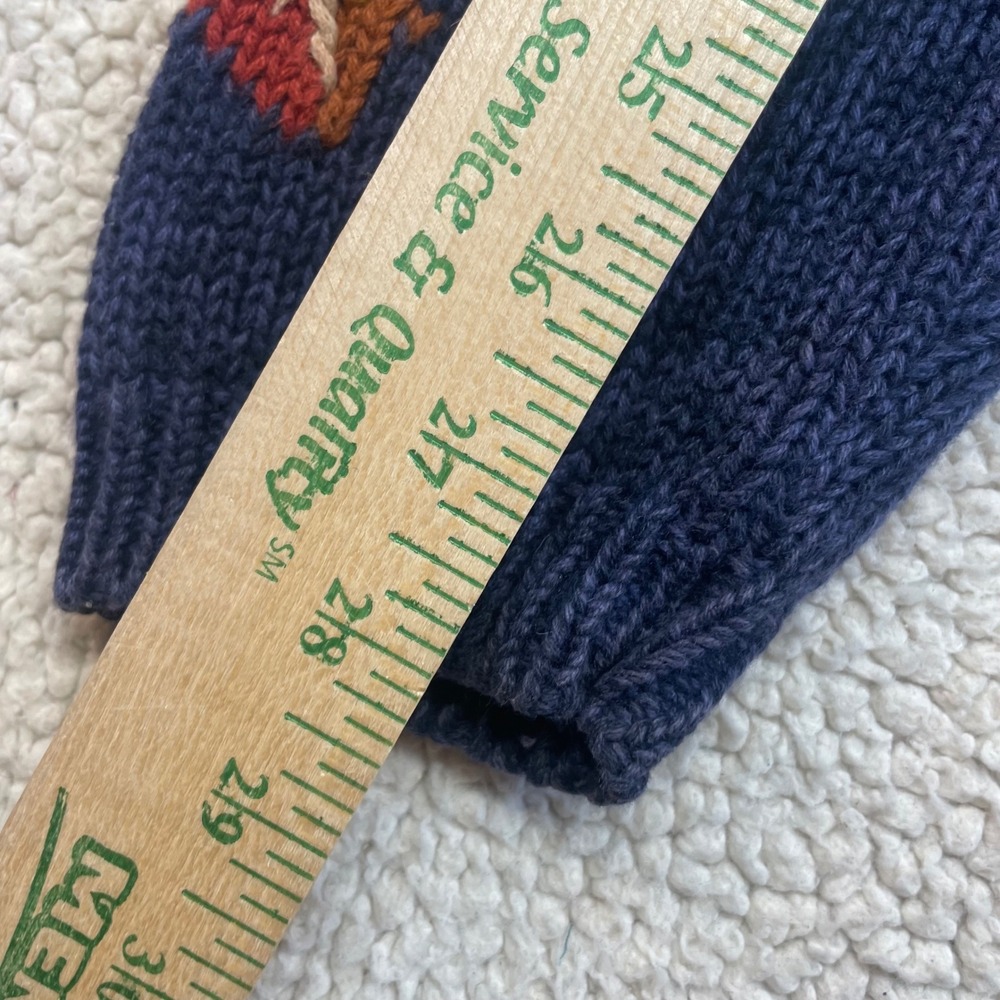 Christopher & Banks Cardigan Womens L Blue Leaf Embroidered Zip Up Sweater Knit - Picture 5 of 7